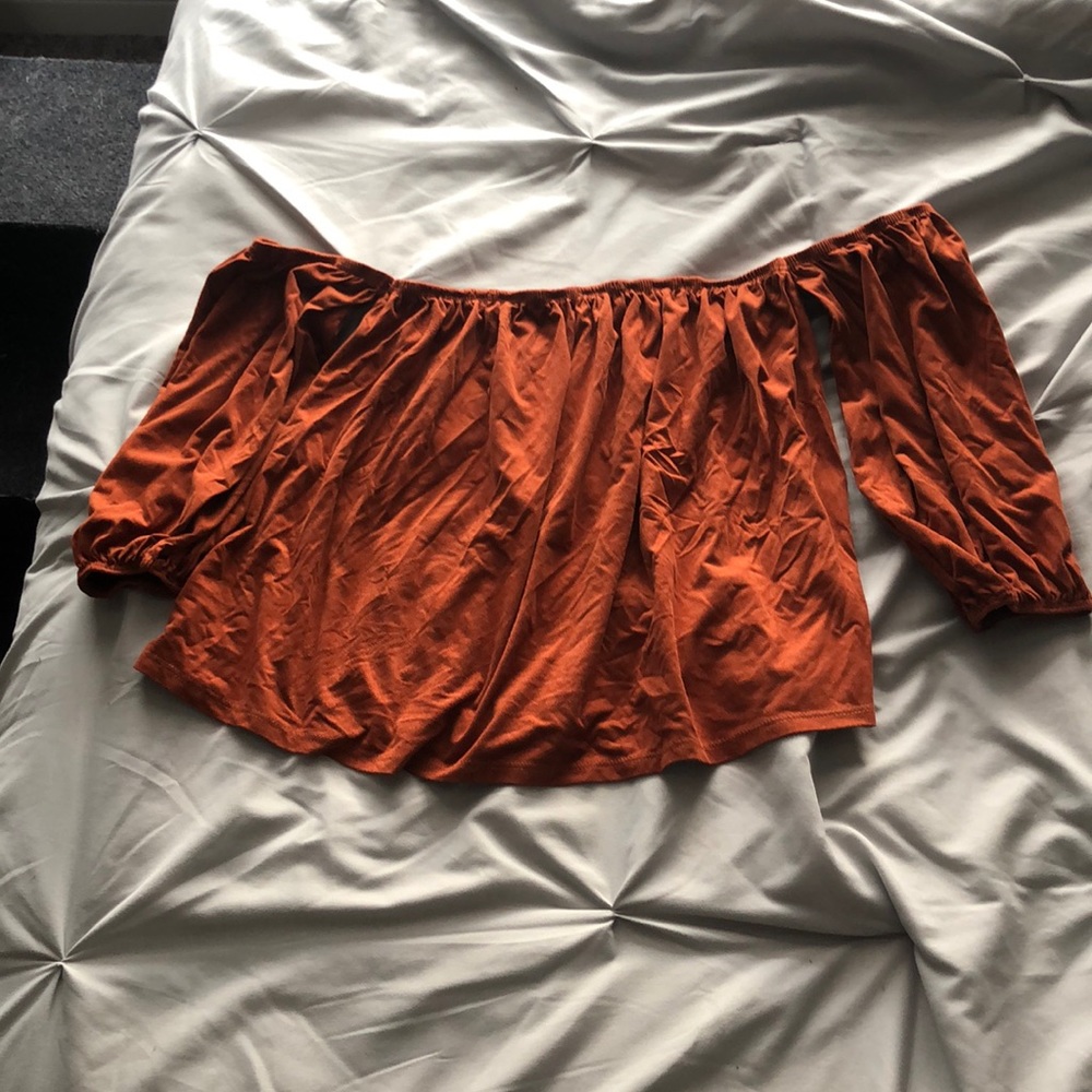 Suede burnt orange top